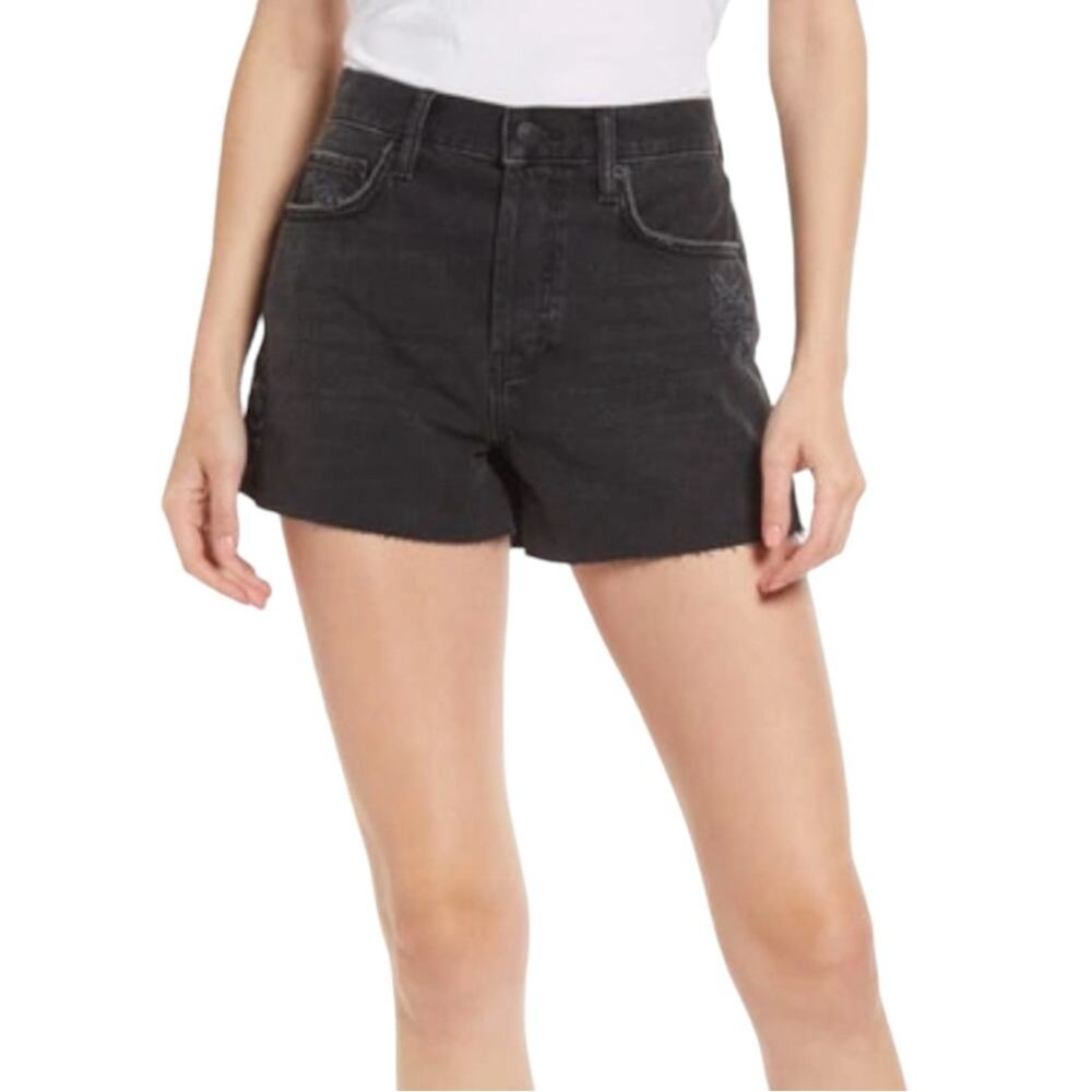 NWT Rails The Fairfax High Rise Button Fly Cut Off Short  in Ash Black 25